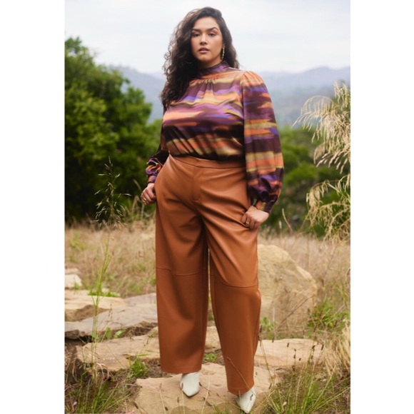 Eloquii Faux Leather Pull On Slim Pants Size 14